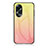 Silicone Frame Mirror Rainbow Gradient Case Cover LS1 for Oppo A38 Yellow