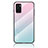 Silicone Frame Mirror Rainbow Gradient Case Cover LS1 for Oppo A55S 5G