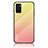 Silicone Frame Mirror Rainbow Gradient Case Cover LS1 for Oppo A55S 5G Yellow