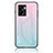 Silicone Frame Mirror Rainbow Gradient Case Cover LS1 for Oppo A57 5G