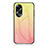 Silicone Frame Mirror Rainbow Gradient Case Cover LS1 for Oppo A58 4G Yellow