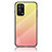 Silicone Frame Mirror Rainbow Gradient Case Cover LS1 for Oppo A74 5G Yellow