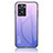 Silicone Frame Mirror Rainbow Gradient Case Cover LS1 for Oppo A77 4G Clove Purple
