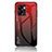 Silicone Frame Mirror Rainbow Gradient Case Cover LS1 for Oppo A77 5G Red