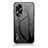 Silicone Frame Mirror Rainbow Gradient Case Cover LS1 for Oppo A78 4G Dark Gray