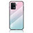 Silicone Frame Mirror Rainbow Gradient Case Cover LS1 for Oppo F19 Pro Cyan