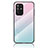 Silicone Frame Mirror Rainbow Gradient Case Cover LS1 for Oppo F19 Pro+ Plus 5G Cyan