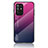 Silicone Frame Mirror Rainbow Gradient Case Cover LS1 for Oppo F19 Pro+ Plus 5G Hot Pink