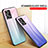 Silicone Frame Mirror Rainbow Gradient Case Cover LS1 for Oppo F21 Pro 4G