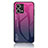 Silicone Frame Mirror Rainbow Gradient Case Cover LS1 for Oppo F21 Pro 4G Hot Pink