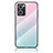 Silicone Frame Mirror Rainbow Gradient Case Cover LS1 for Oppo Find X5 Lite 5G Cyan