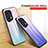 Silicone Frame Mirror Rainbow Gradient Case Cover LS1 for Oppo Find X5 Pro 5G