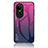 Silicone Frame Mirror Rainbow Gradient Case Cover LS1 for Oppo Reno10 5G