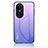 Silicone Frame Mirror Rainbow Gradient Case Cover LS1 for Oppo Reno10 5G Clove Purple