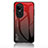 Silicone Frame Mirror Rainbow Gradient Case Cover LS1 for Oppo Reno10 5G Red