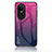 Silicone Frame Mirror Rainbow Gradient Case Cover LS1 for Oppo Reno10 Pro 5G