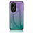 Silicone Frame Mirror Rainbow Gradient Case Cover LS1 for Oppo Reno10 Pro 5G