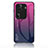 Silicone Frame Mirror Rainbow Gradient Case Cover LS1 for Oppo Reno11 Pro 5G Hot Pink
