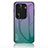 Silicone Frame Mirror Rainbow Gradient Case Cover LS1 for Oppo Reno11 Pro 5G Mixed