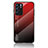 Silicone Frame Mirror Rainbow Gradient Case Cover LS1 for Oppo Reno6 5G Red
