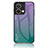 Silicone Frame Mirror Rainbow Gradient Case Cover LS1 for Oppo Reno9 5G Mixed