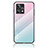 Silicone Frame Mirror Rainbow Gradient Case Cover LS1 for Realme 9 4G Cyan