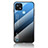 Silicone Frame Mirror Rainbow Gradient Case Cover LS1 for Realme C21 Blue