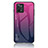 Silicone Frame Mirror Rainbow Gradient Case Cover LS1 for Realme C31 Hot Pink