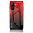 Silicone Frame Mirror Rainbow Gradient Case Cover LS1 for Realme C33 (2023) Red