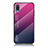 Silicone Frame Mirror Rainbow Gradient Case Cover LS1 for Samsung Galaxy A02 Hot Pink