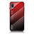 Silicone Frame Mirror Rainbow Gradient Case Cover LS1 for Samsung Galaxy A02 Red