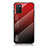 Silicone Frame Mirror Rainbow Gradient Case Cover LS1 for Samsung Galaxy A02s Red