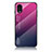 Silicone Frame Mirror Rainbow Gradient Case Cover LS1 for Samsung Galaxy A03 Core Hot Pink