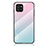 Silicone Frame Mirror Rainbow Gradient Case Cover LS1 for Samsung Galaxy A03 Cyan