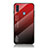 Silicone Frame Mirror Rainbow Gradient Case Cover LS1 for Samsung Galaxy A11 Red