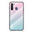 Silicone Frame Mirror Rainbow Gradient Case Cover LS1 for Samsung Galaxy A21 European Cyan