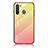 Silicone Frame Mirror Rainbow Gradient Case Cover LS1 for Samsung Galaxy A21 European Yellow