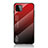 Silicone Frame Mirror Rainbow Gradient Case Cover LS1 for Samsung Galaxy A22 5G Red