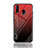 Silicone Frame Mirror Rainbow Gradient Case Cover LS1 for Samsung Galaxy A40s Red