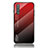 Silicone Frame Mirror Rainbow Gradient Case Cover LS1 for Samsung Galaxy A41 SC-41A Red