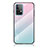 Silicone Frame Mirror Rainbow Gradient Case Cover LS1 for Samsung Galaxy A52 5G Cyan