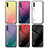 Silicone Frame Mirror Rainbow Gradient Case Cover LS1 for Samsung Galaxy A70