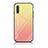 Silicone Frame Mirror Rainbow Gradient Case Cover LS1 for Samsung Galaxy A70 Yellow