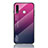 Silicone Frame Mirror Rainbow Gradient Case Cover LS1 for Samsung Galaxy A70E Hot Pink