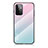 Silicone Frame Mirror Rainbow Gradient Case Cover LS1 for Samsung Galaxy A72 4G Cyan