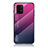 Silicone Frame Mirror Rainbow Gradient Case Cover LS1 for Samsung Galaxy A91 Hot Pink