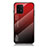 Silicone Frame Mirror Rainbow Gradient Case Cover LS1 for Samsung Galaxy A91 Red