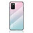Silicone Frame Mirror Rainbow Gradient Case Cover LS1 for Samsung Galaxy F02S SM-E025F Cyan
