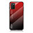 Silicone Frame Mirror Rainbow Gradient Case Cover LS1 for Samsung Galaxy F02S SM-E025F Red