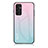 Silicone Frame Mirror Rainbow Gradient Case Cover LS1 for Samsung Galaxy F13 4G Cyan